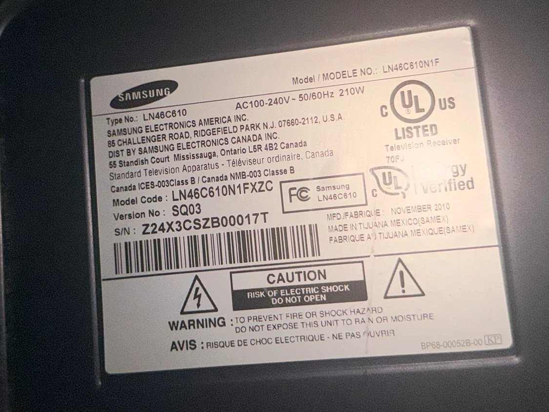 Samsung LN46C610N1F 46" HD Television - photo 2