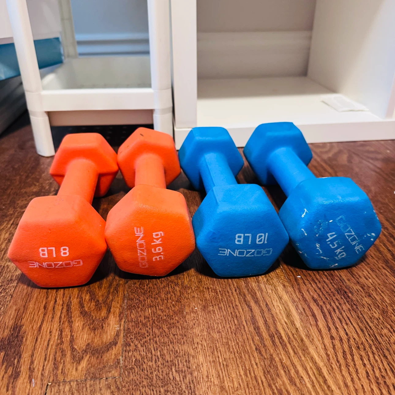 GOZONE Dumbbells - 8 lb, 3.6 kg, 10 lb, 4.5 kg