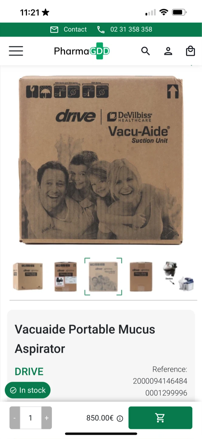 Vacuaide Portable Mucus Aspirator Suction Unit - photo 2
