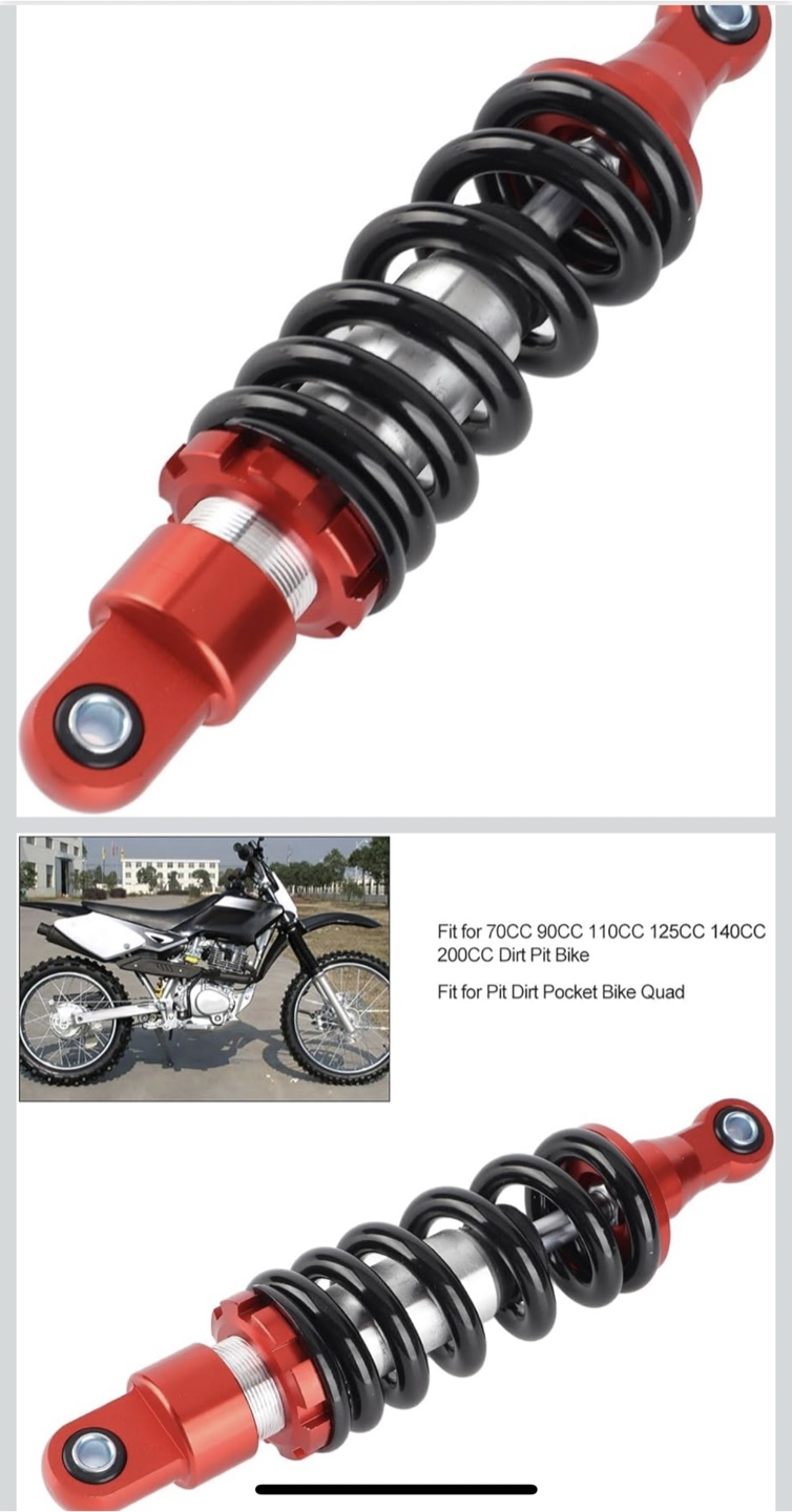 Red Rear Shock Damper Spring Suspension for Dirt Pit Bike - photo 2