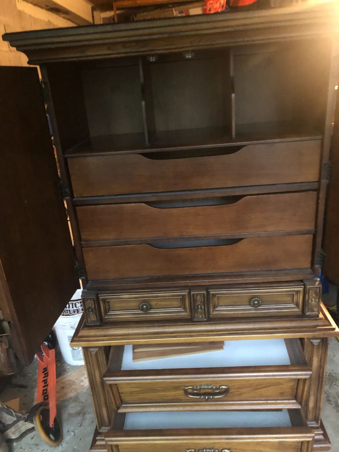 Vintage Wooden Armoire Dresser - photo 2