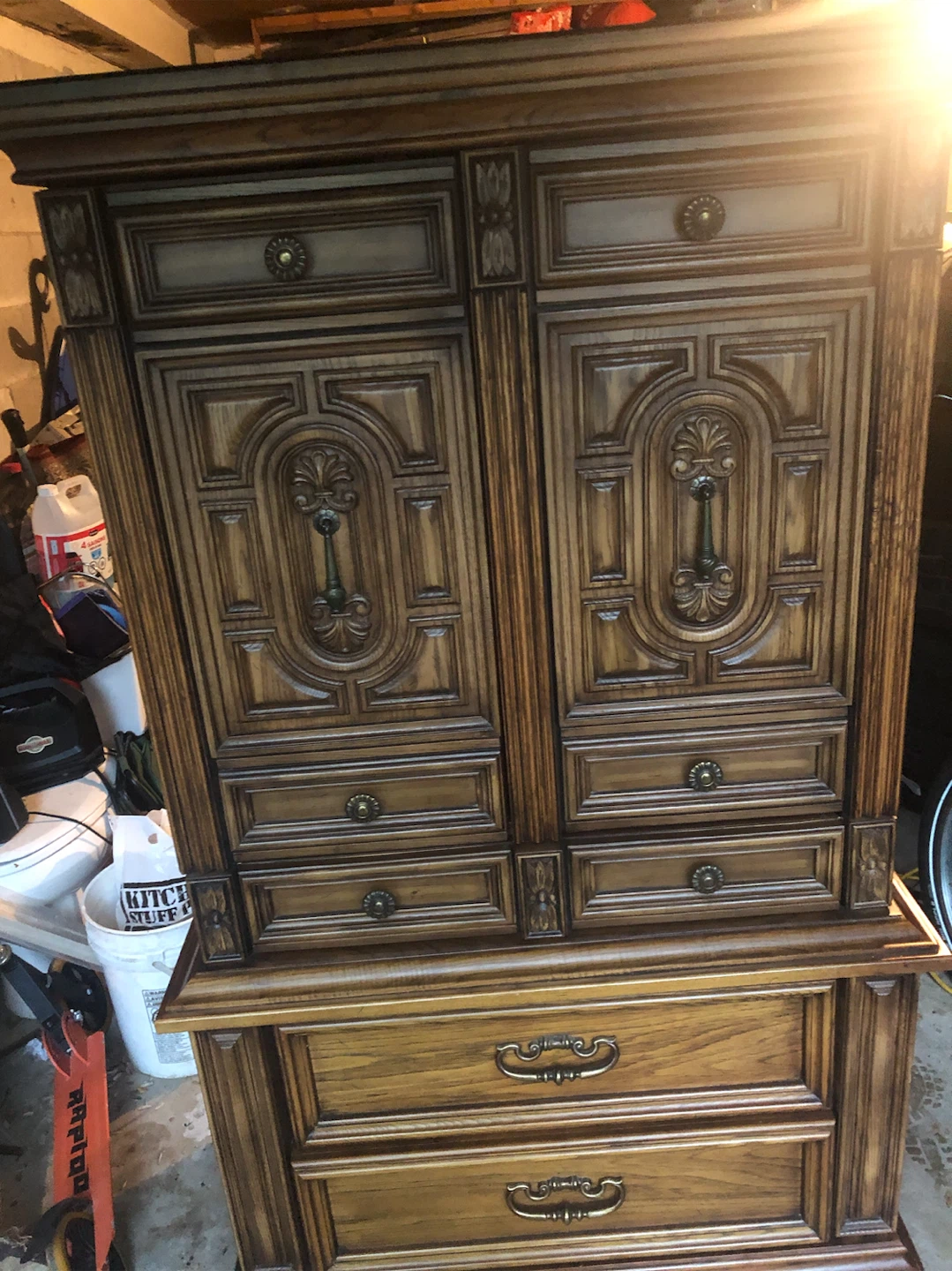 Vintage Wooden Armoire Dresser - photo 3