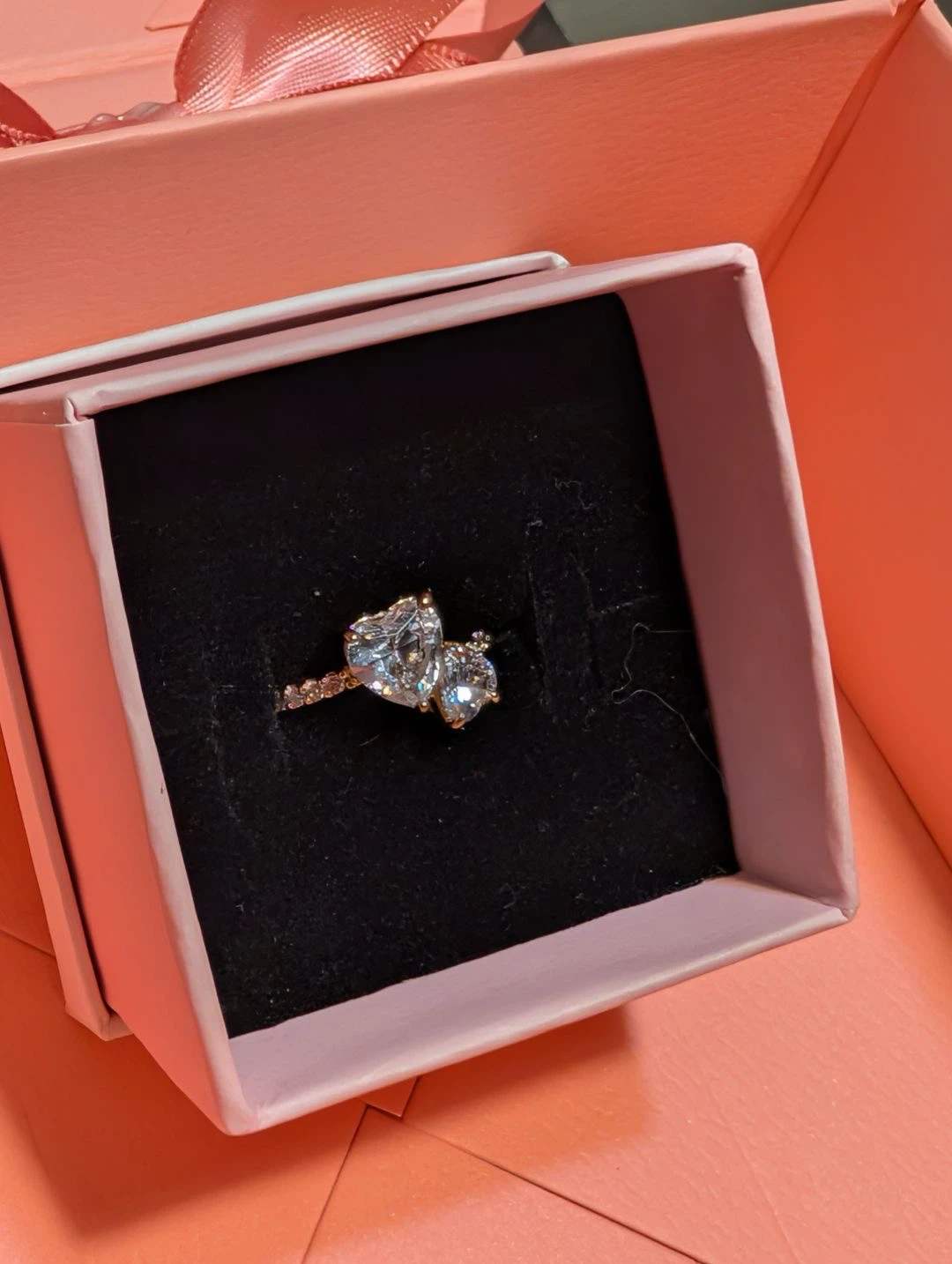 Pandora Double Heart Sparkling Ring - photo 3