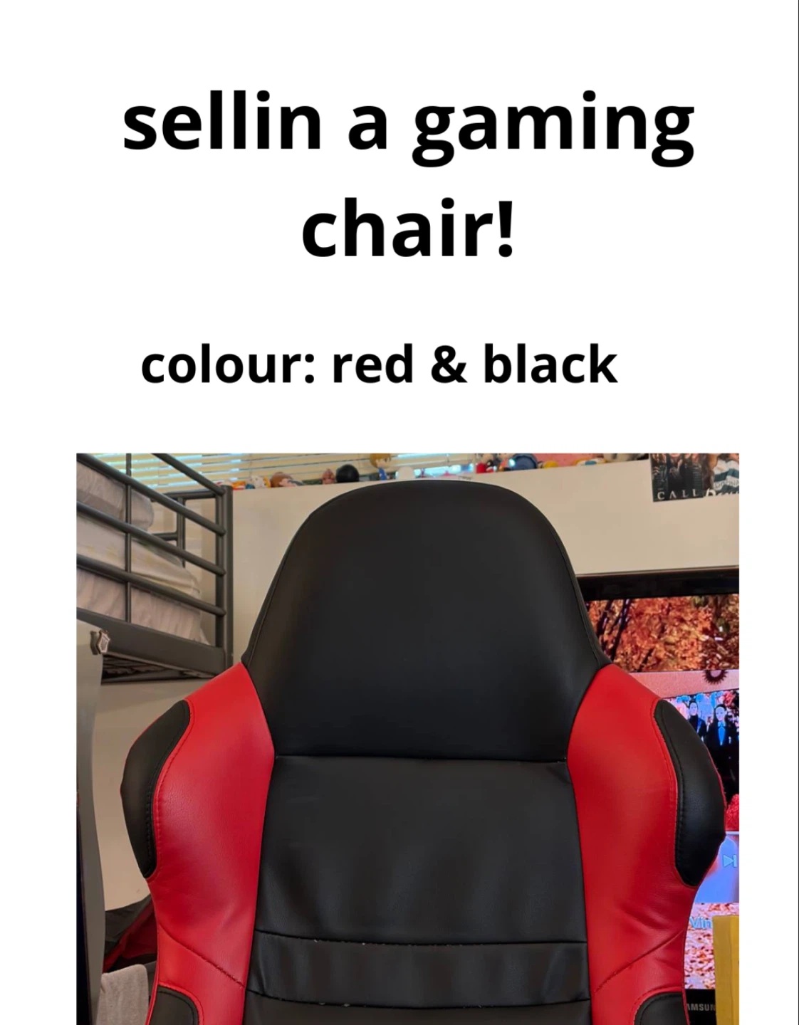 Red & Black Gaming Chair - Worn Condition
