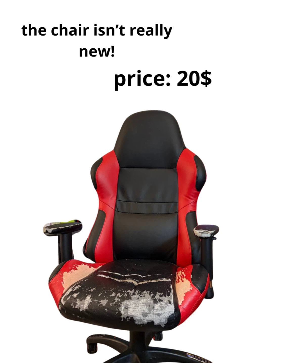 Red & Black Gaming Chair - Worn Condition - photo 2