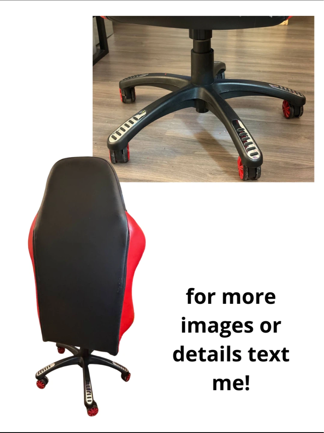 Red & Black Gaming Chair - Worn Condition - photo 4
