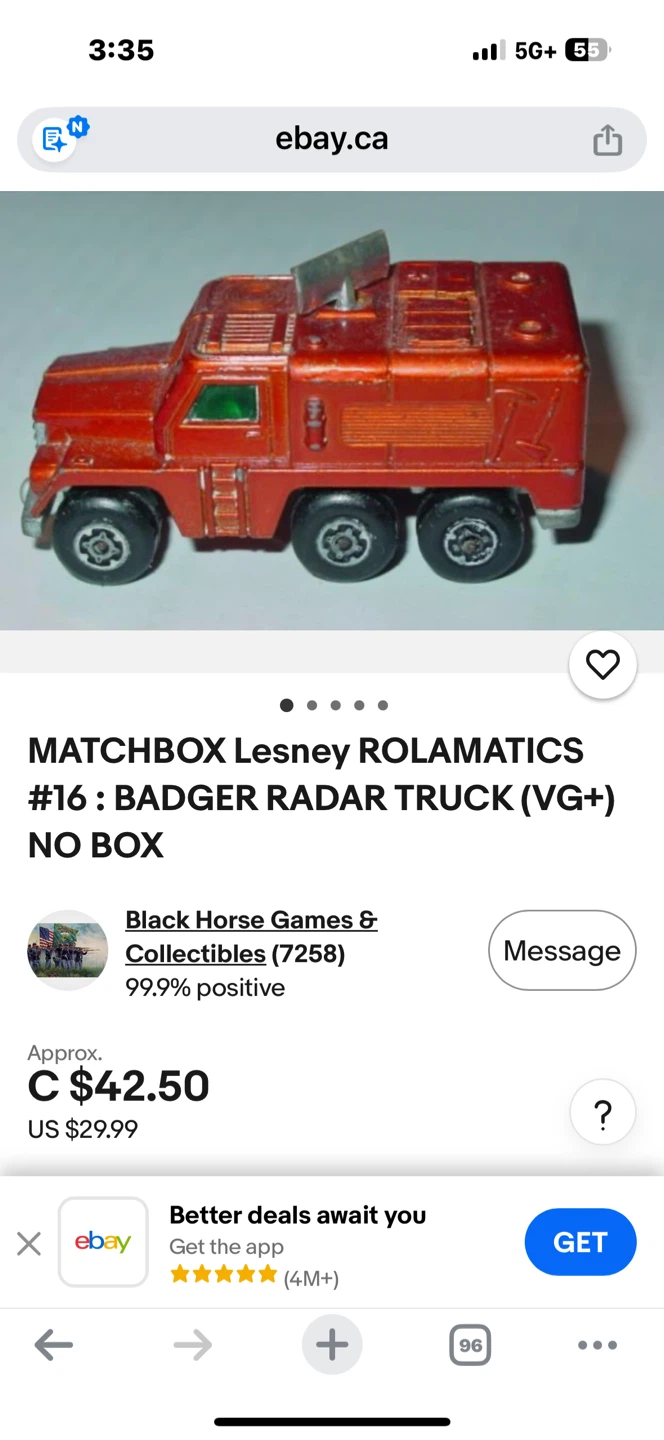 Matchbox Lesney Rolamatics Badger Radar Truck #16 - photo 5