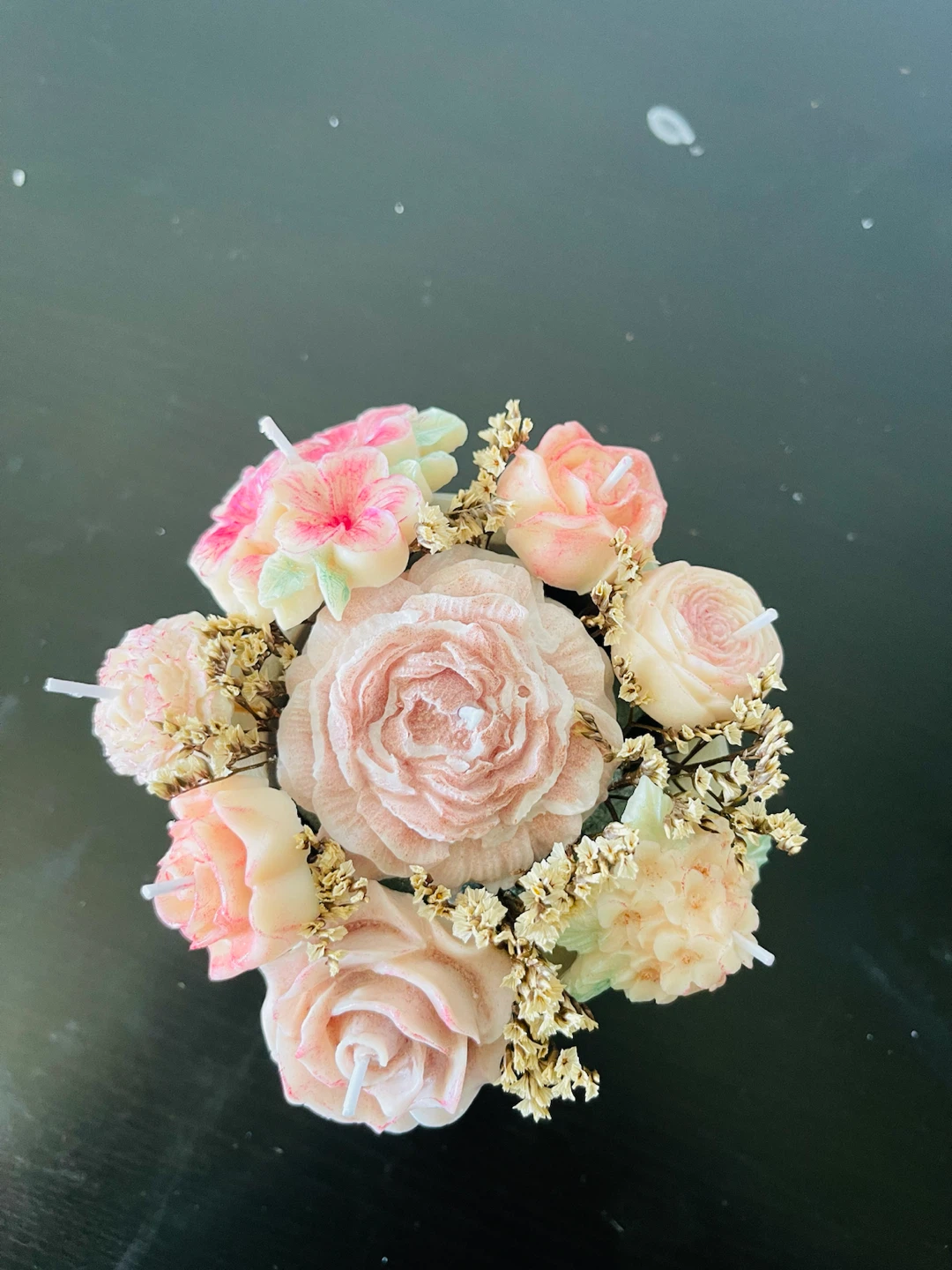 Floral Scented Candle in Geometric Pot - photo 2