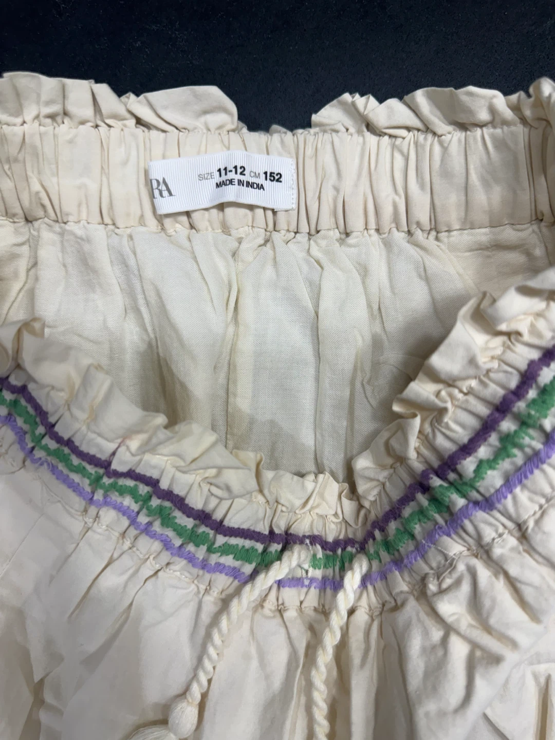 ZARA Kids Cream Embroidered Skirt Size 11-12 Years - photo 2