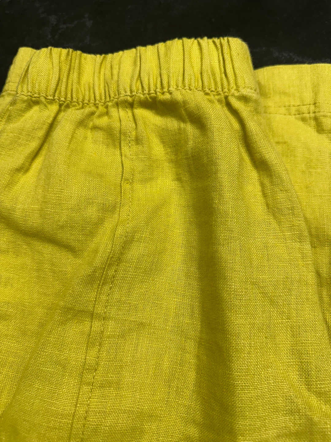 Zara White Crop Shirt & Yellow Linen Pants Set