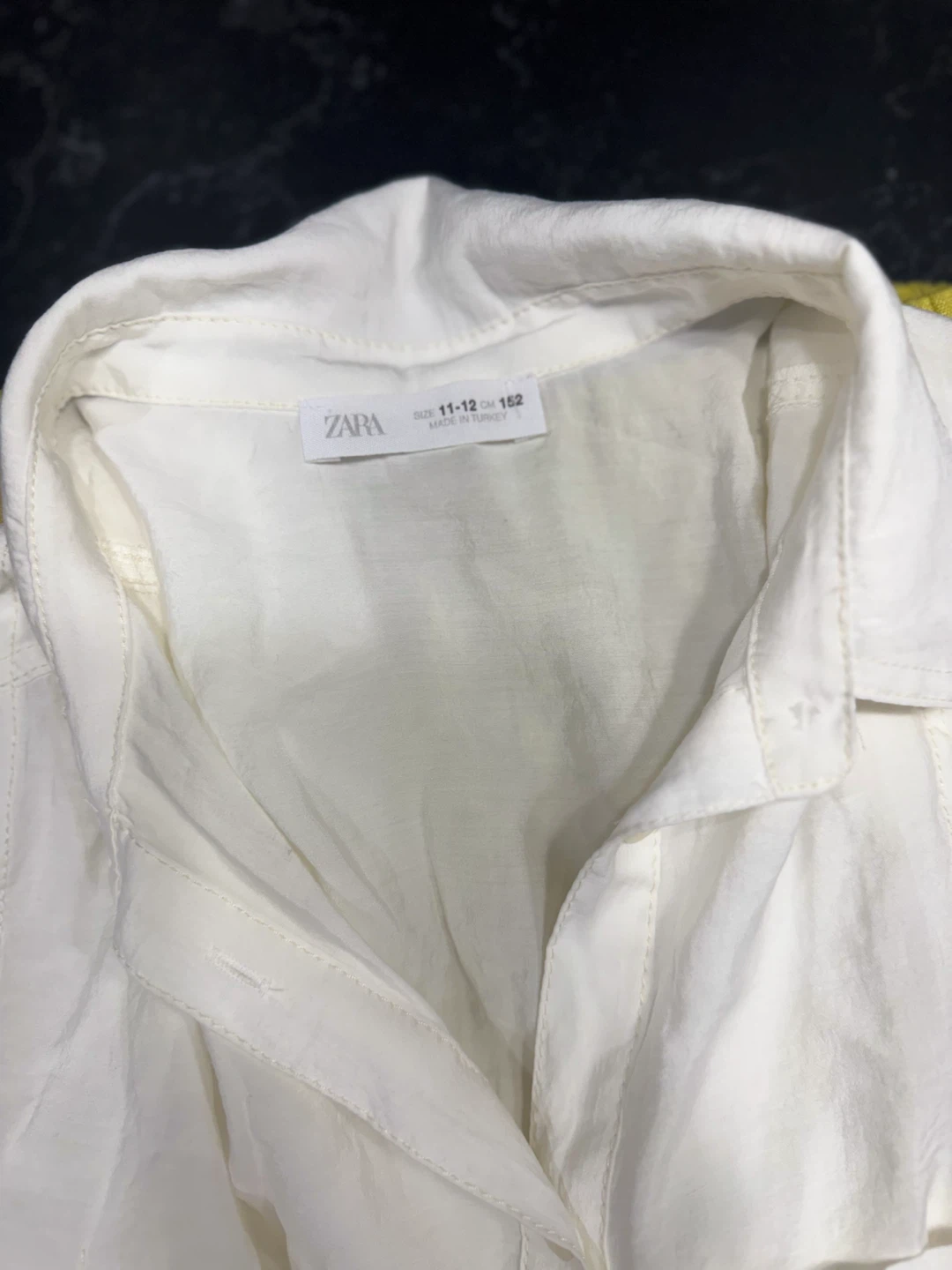 Zara White Crop Shirt & Yellow Linen Pants Set - photo 2
