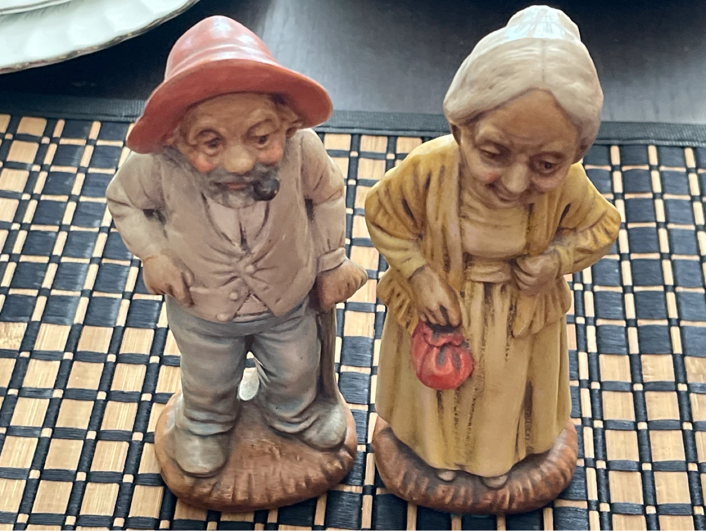 Vintage Ceramic Figurines - Elderly Couple