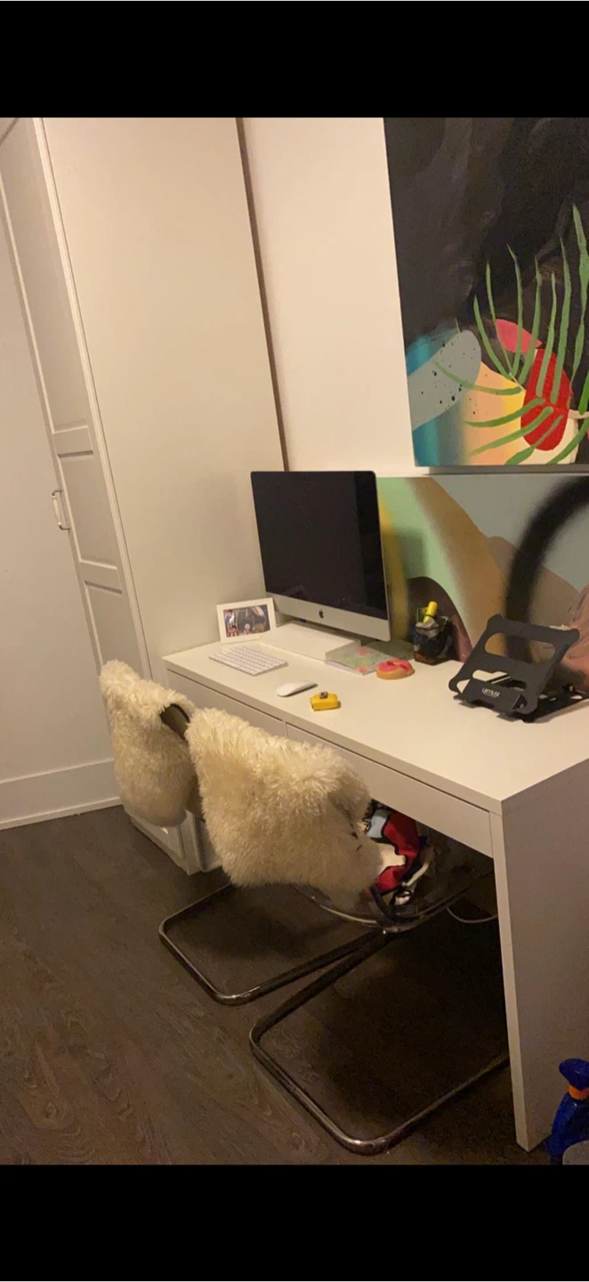 Modern white IKEA MICKE desk - photo 3