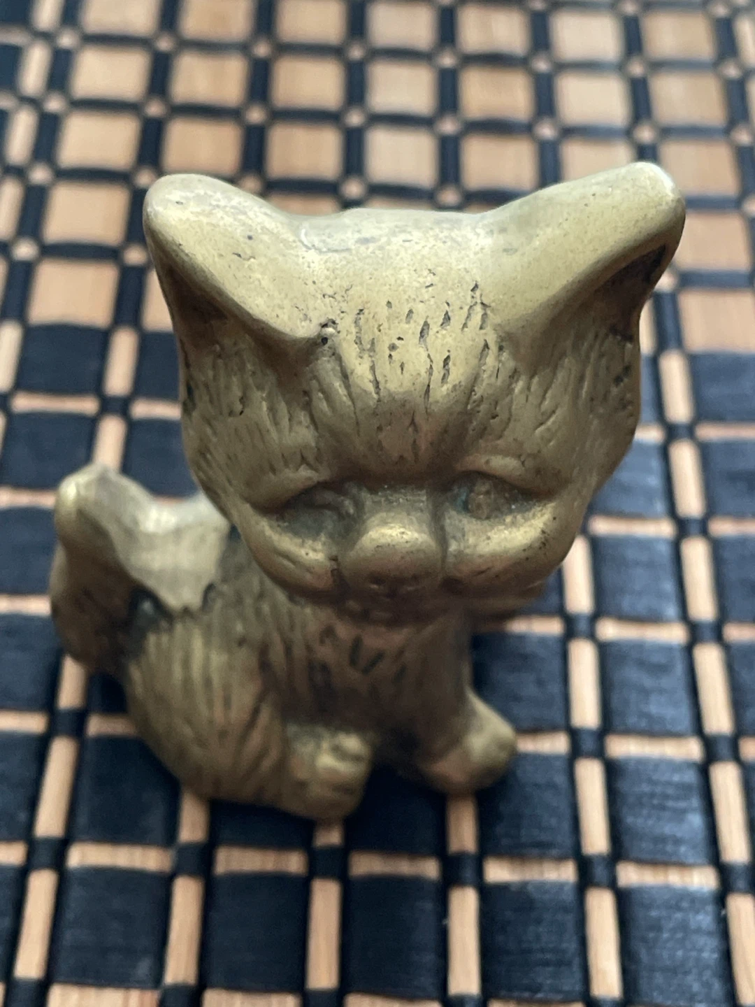 Brass Kitten Figurine