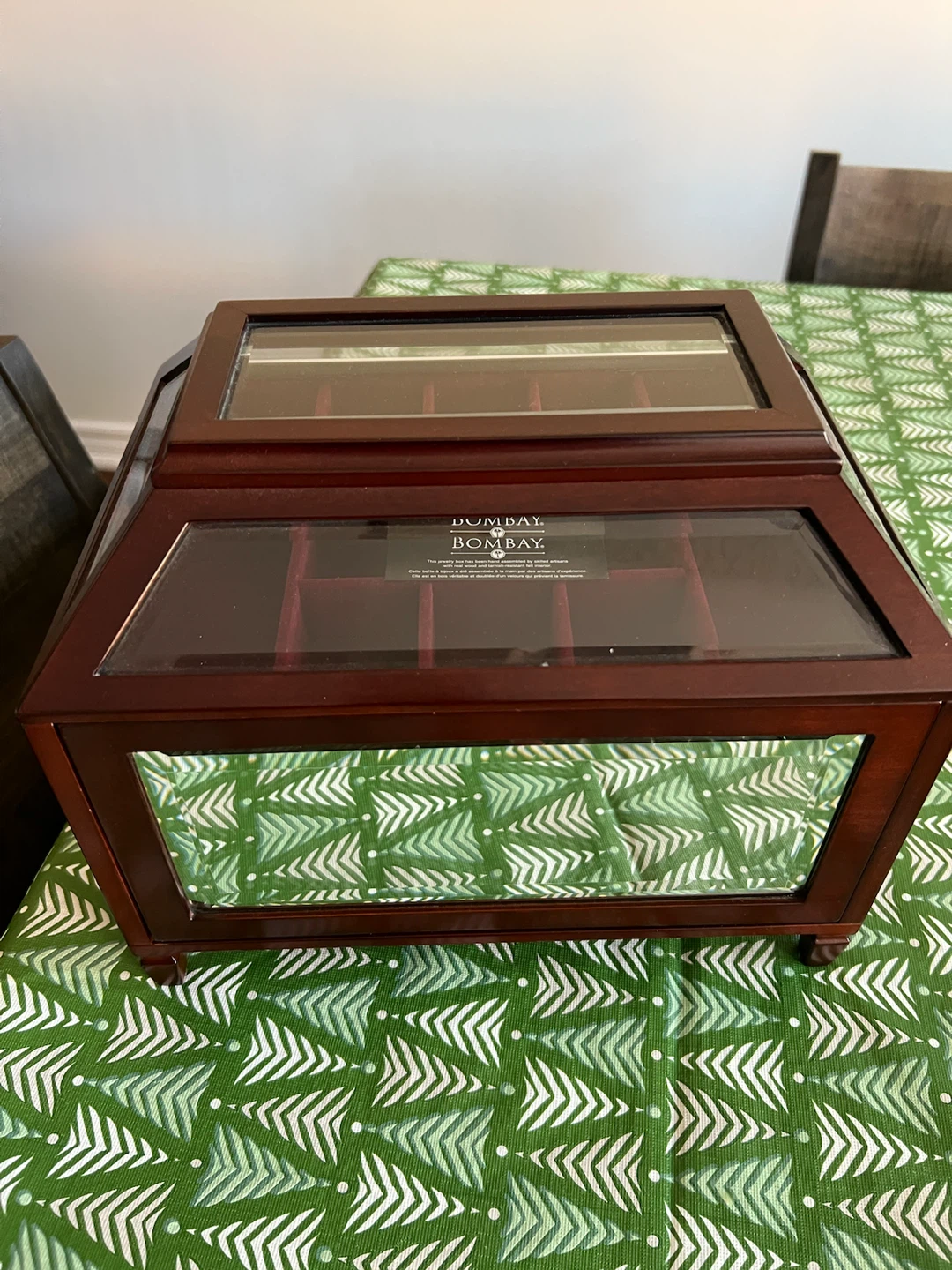 Bombay Jewellery Box with Glass Top and Drawers