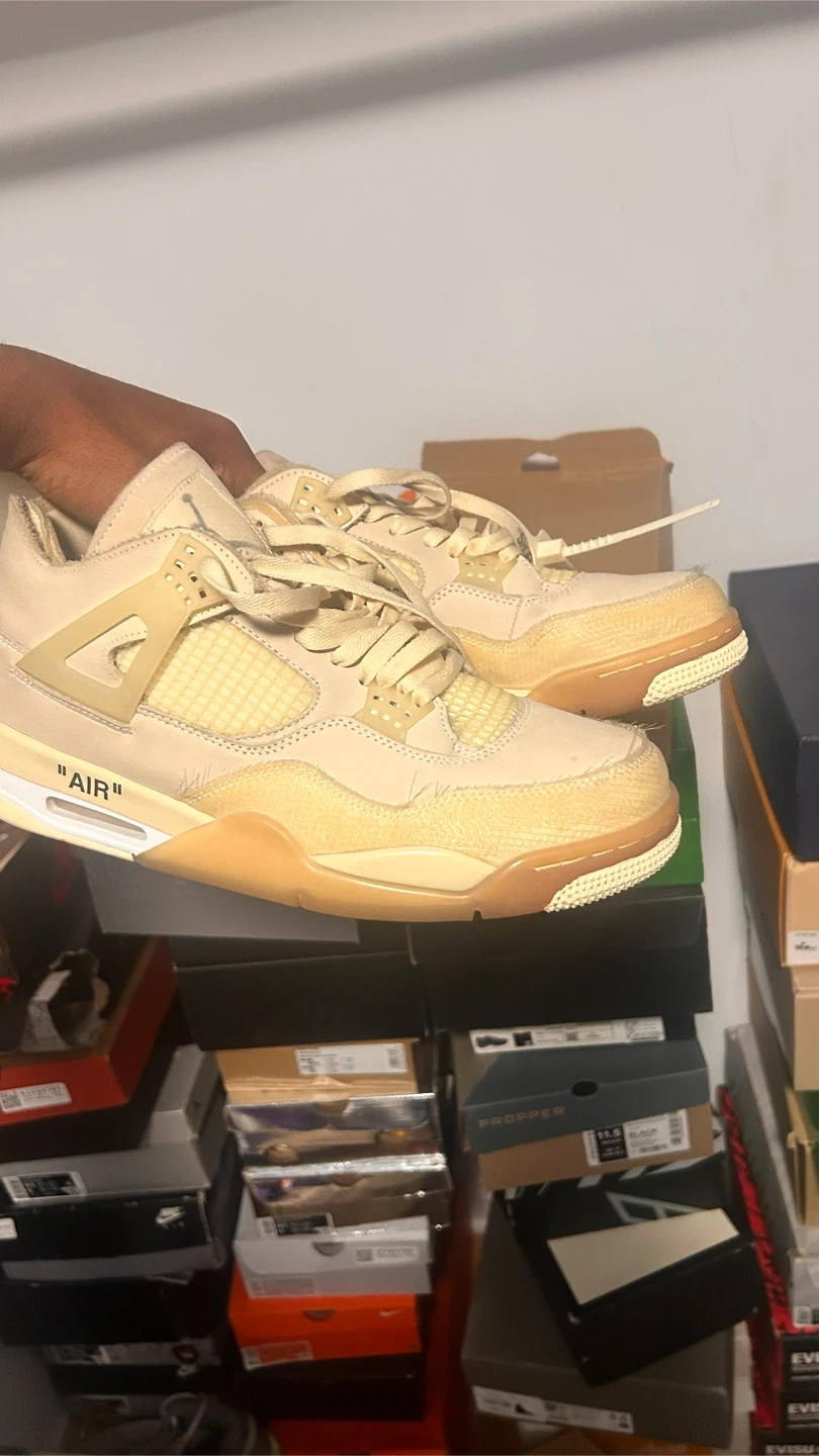 Air Jordan 4 x Off-White "Sail" Sneakers
