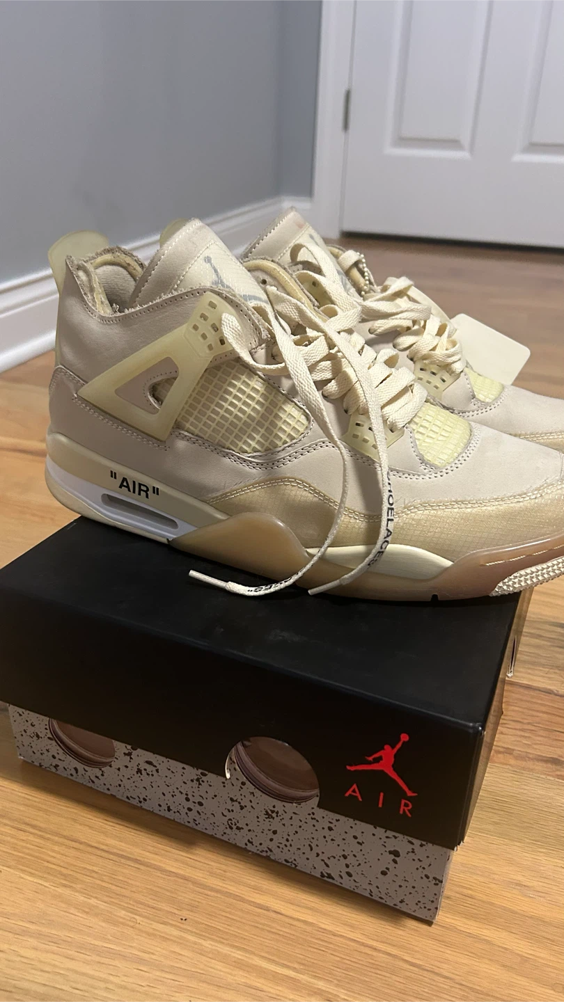 Air Jordan 4 x Off-White "Sail" Sneakers - photo 2