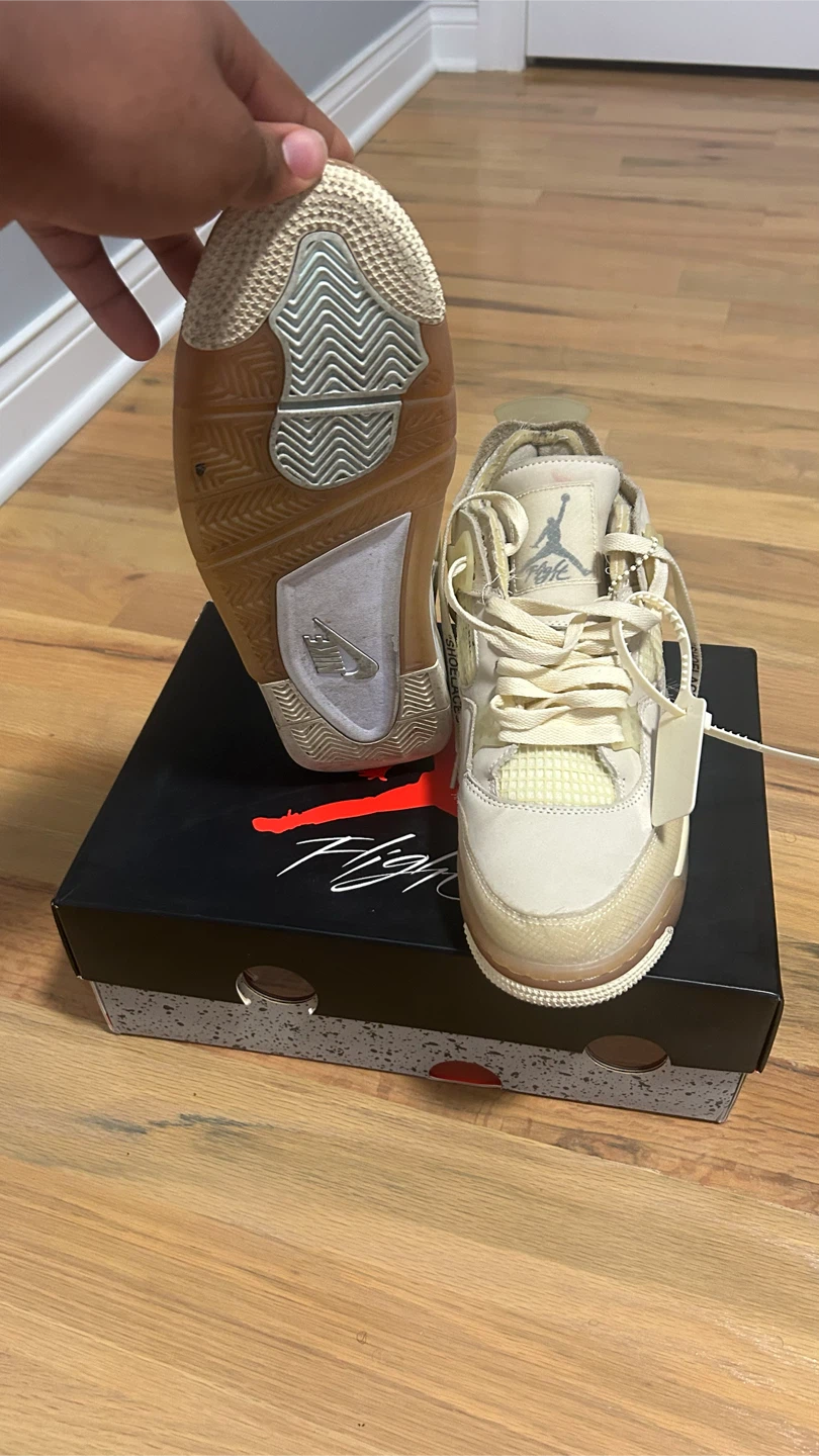 Air Jordan 4 x Off-White "Sail" Sneakers - photo 3