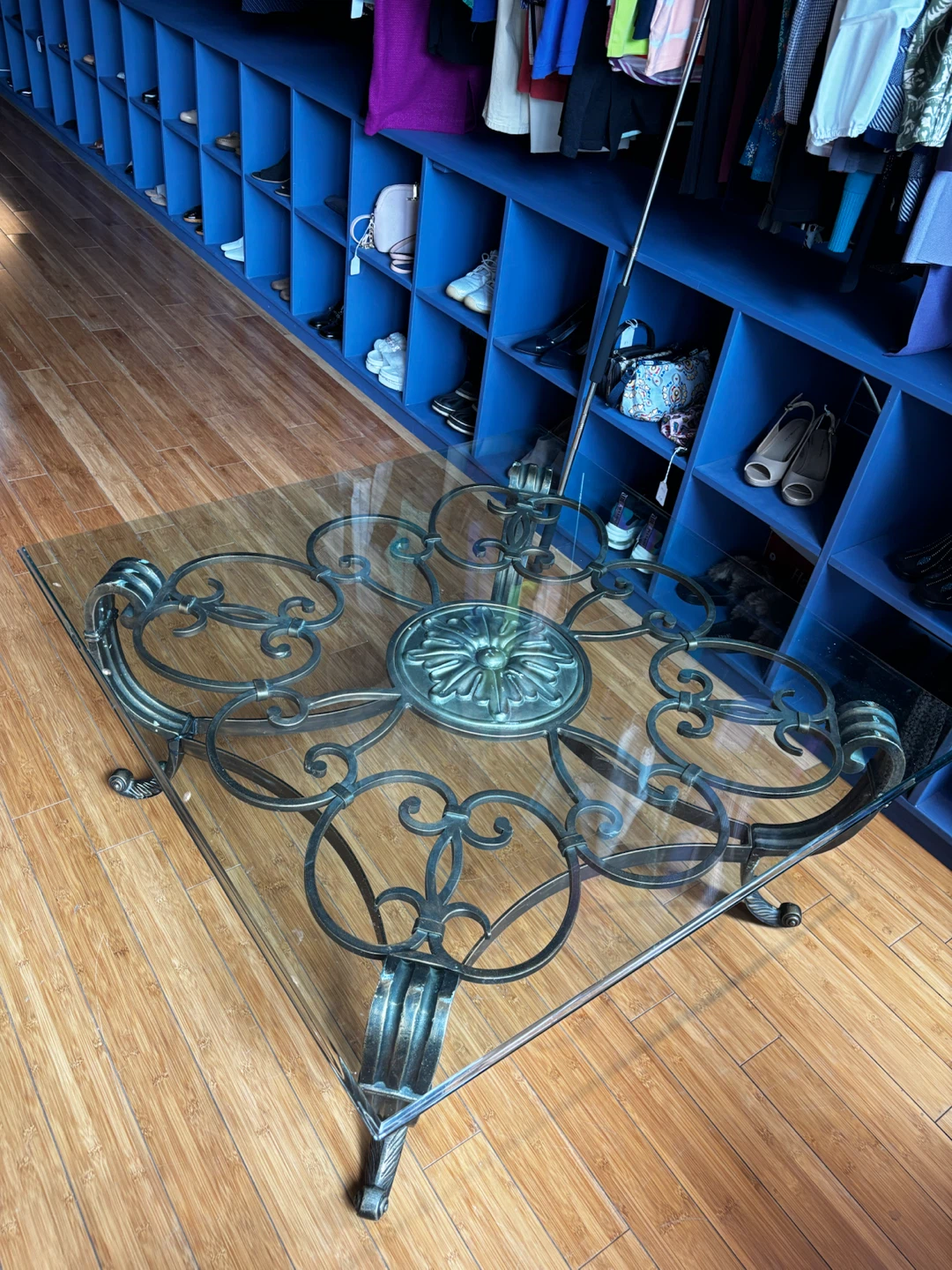 Ornate Metal & Glass Coffee Table - photo 3