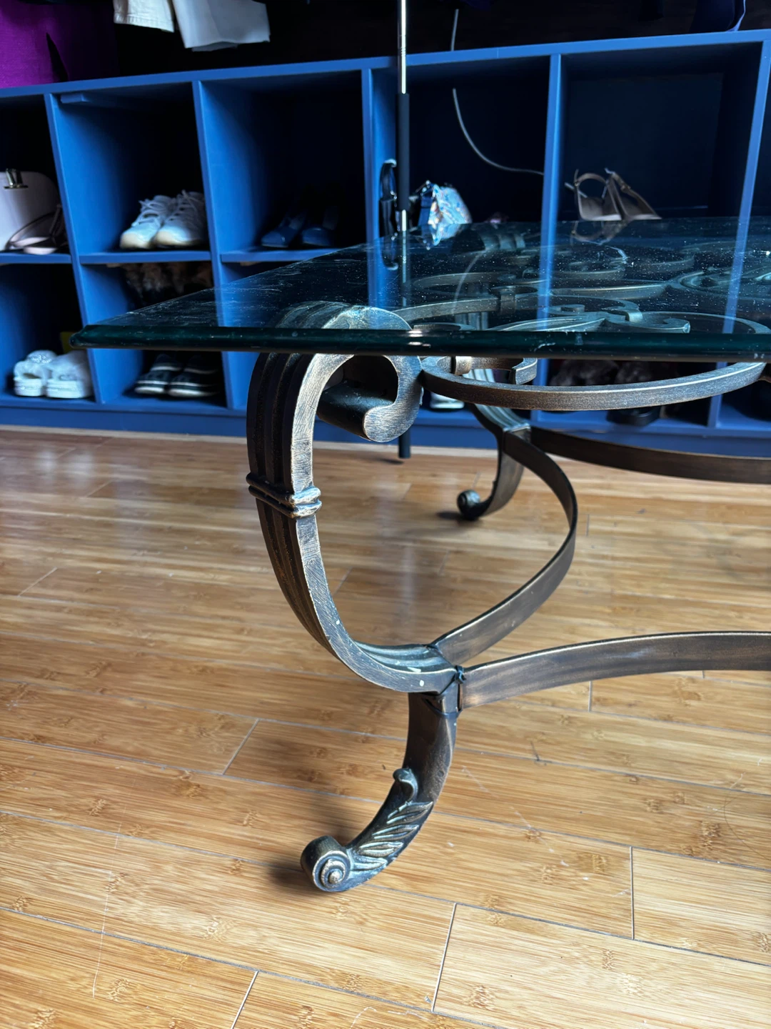 Ornate Metal & Glass Coffee Table - photo 5