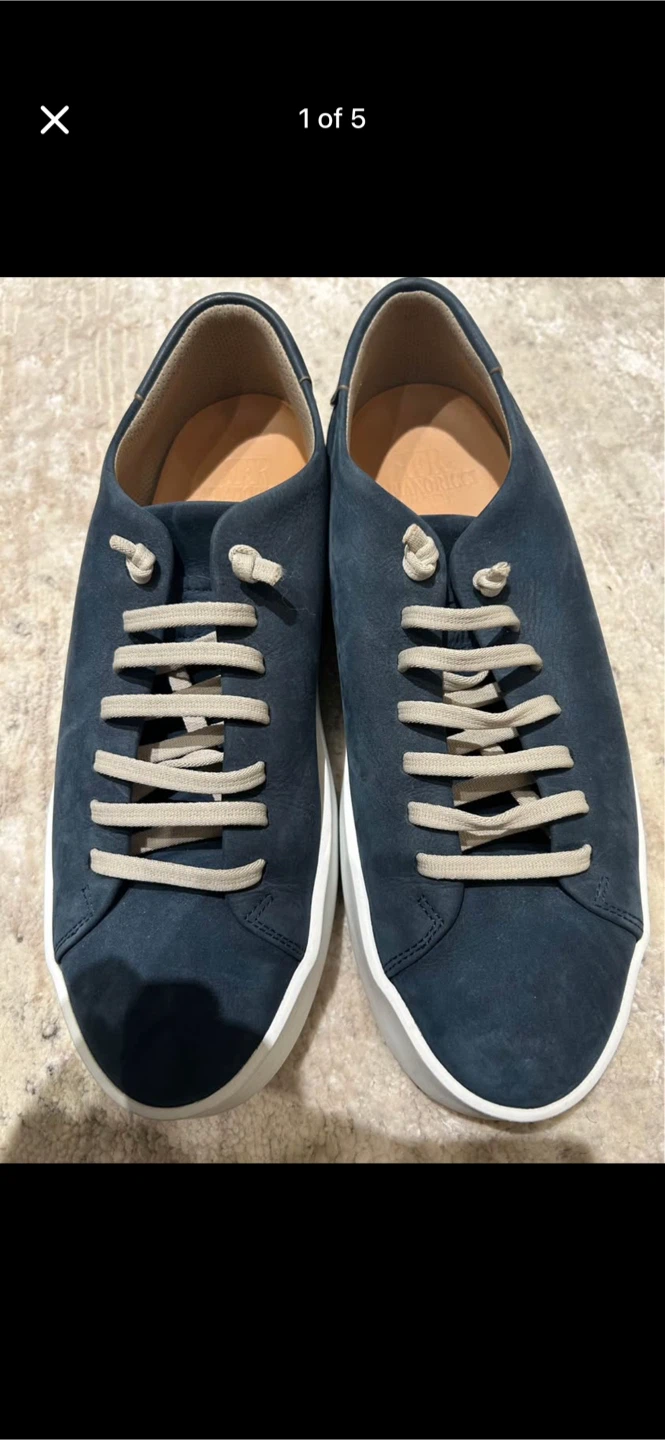 Fabiano Ricci Suede Leather Sneakers - Navy Blue - Size 42
