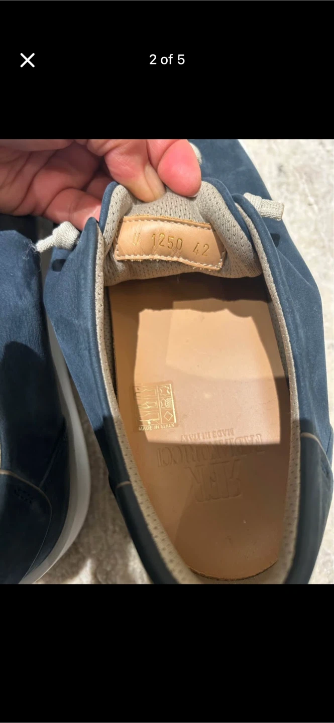 Fabiano Ricci Suede Leather Sneakers - Navy Blue - Size 42 - photo 2