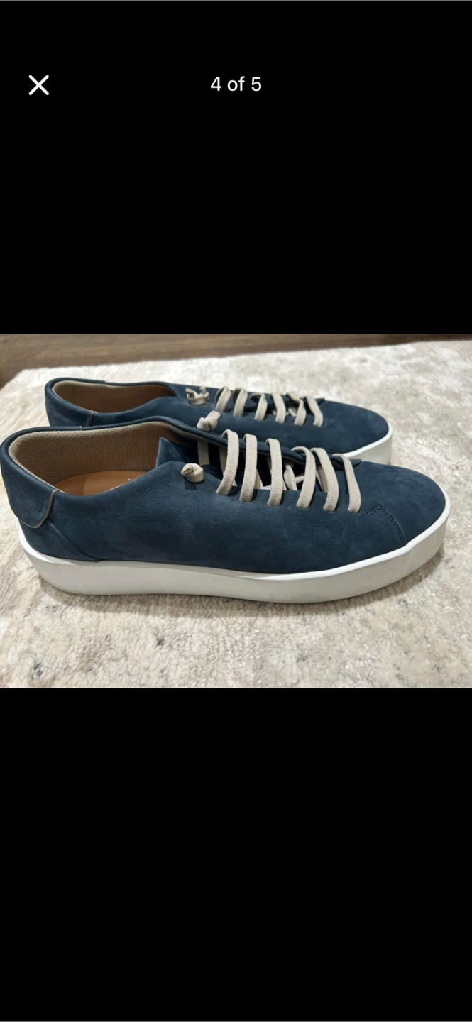 Fabiano Ricci Suede Leather Sneakers - Navy Blue - Size 42 - photo 3