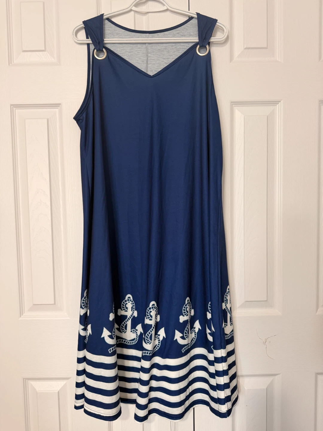Navy Anchor Print Sundress Xl