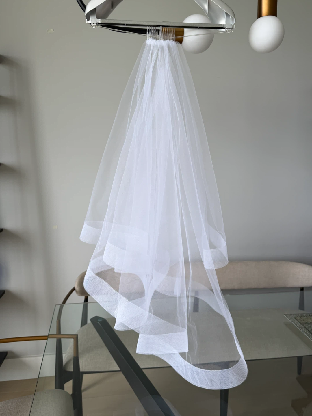 Gorgeous handmade 2-Tier fingertip wedding veil