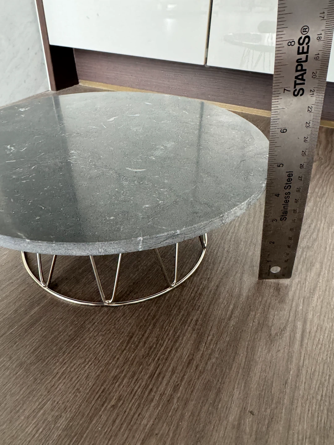 Grey Marble Cake Stand with Wire Base - photo 2