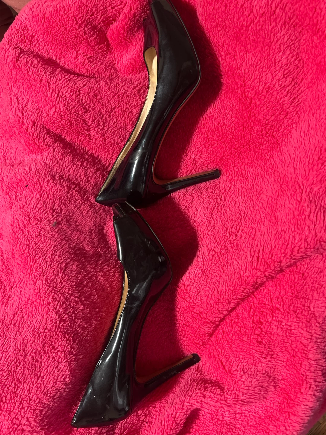 Jessica Simpson Black Patent Peep-Toe Heels