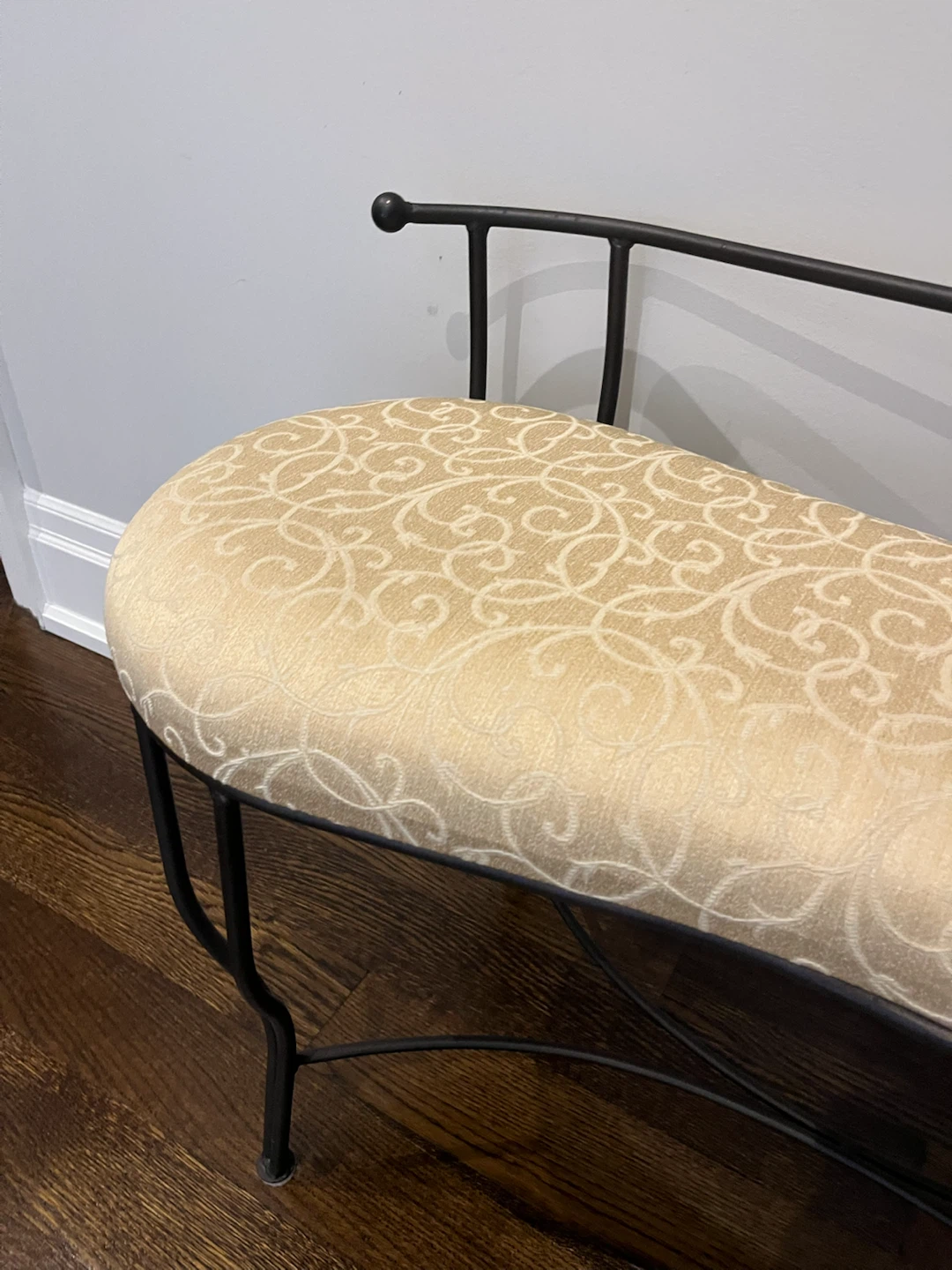 Metal Bench with upholstered cushion seat - photo 2