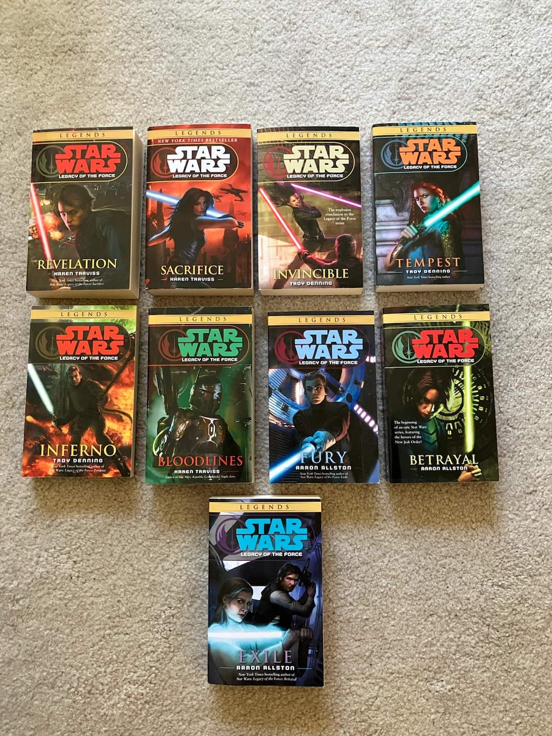 Star Wars Book Bundle Complete Legacy of Force & Fate of Jedi