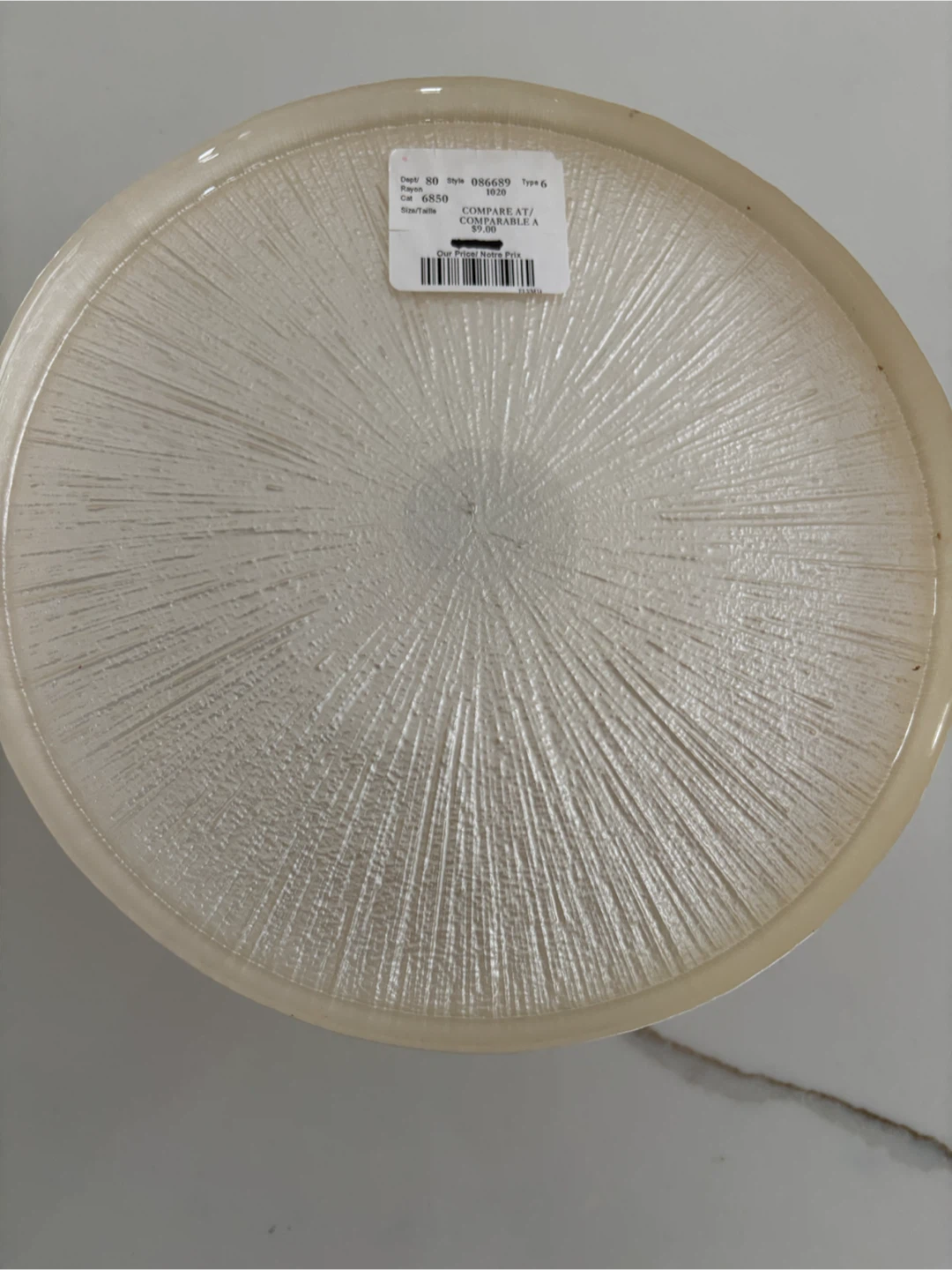 White Cake Stand with Textured Base