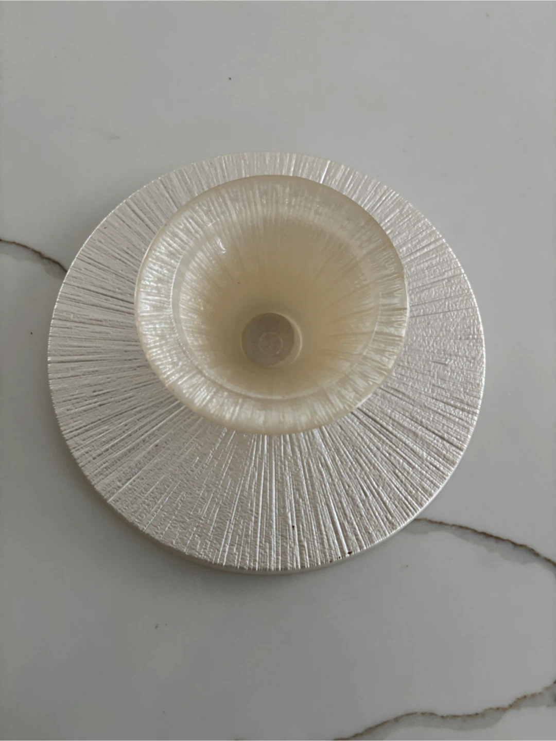 White Cake Stand with Textured Base - photo 2