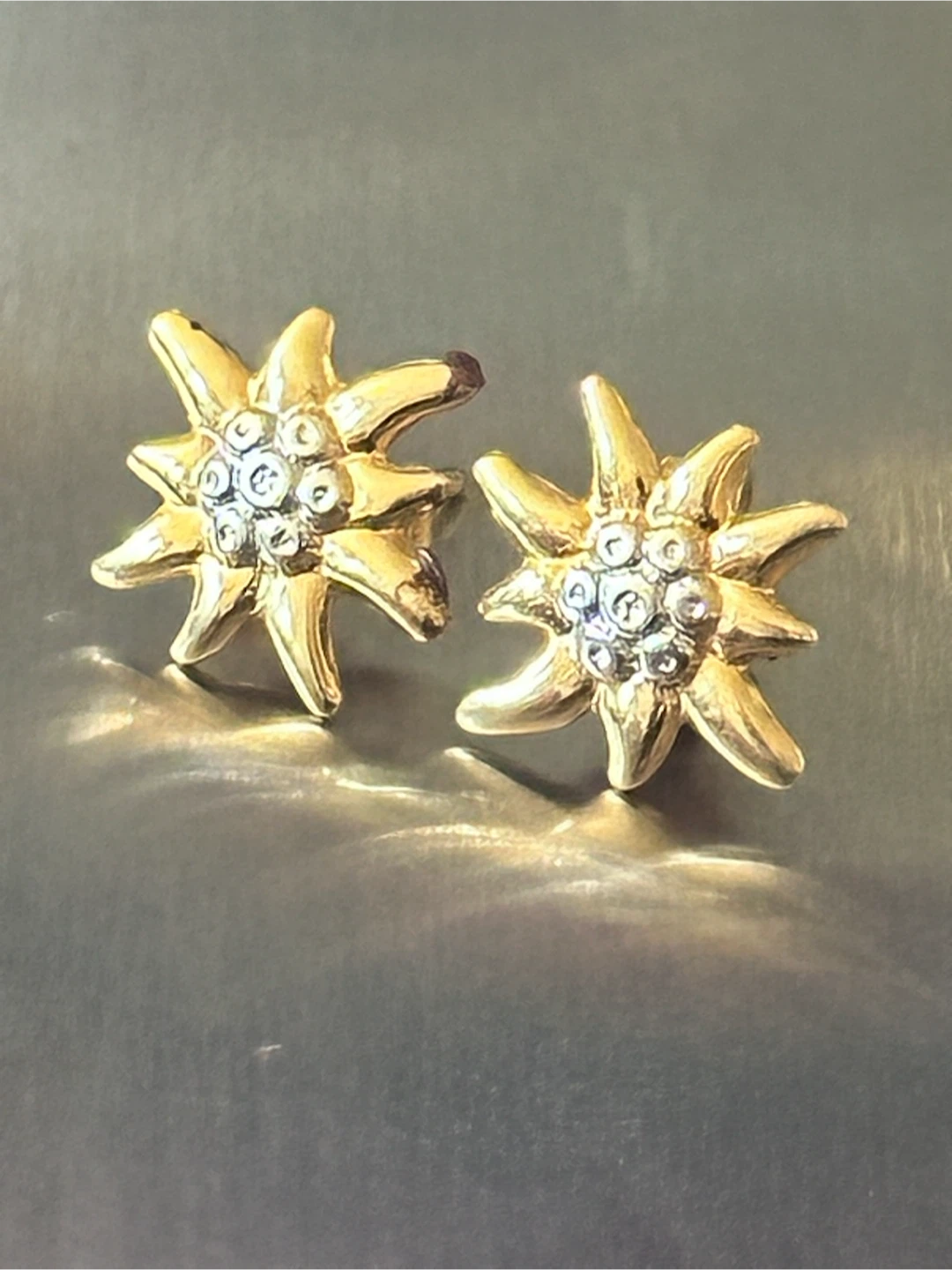 18k scrap gold / designer earrings - photo 3