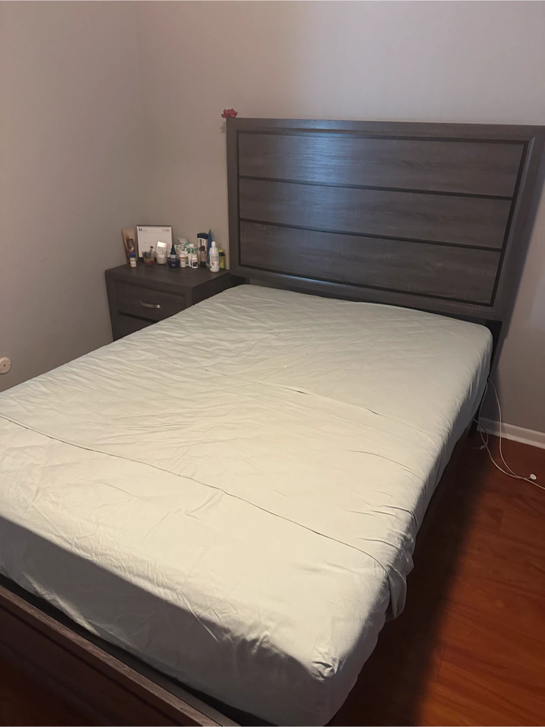 Gray Full Bed Frame with Headboard - photo 2
