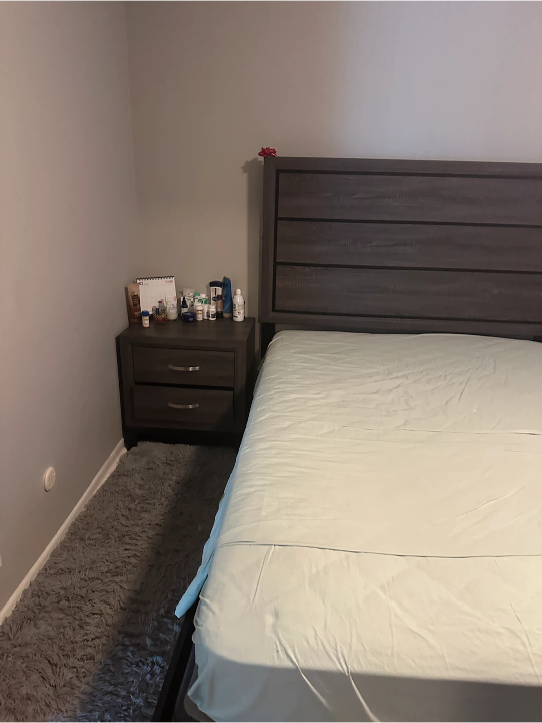 Gray Full Bed Frame with Headboard - photo 3