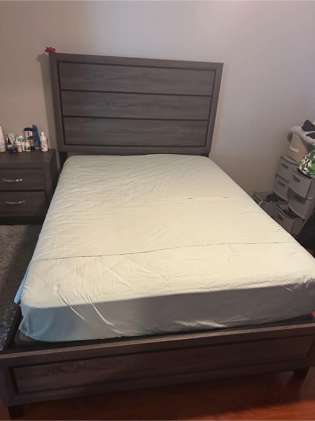 Gray Full Bed Frame with Headboard - photo 4