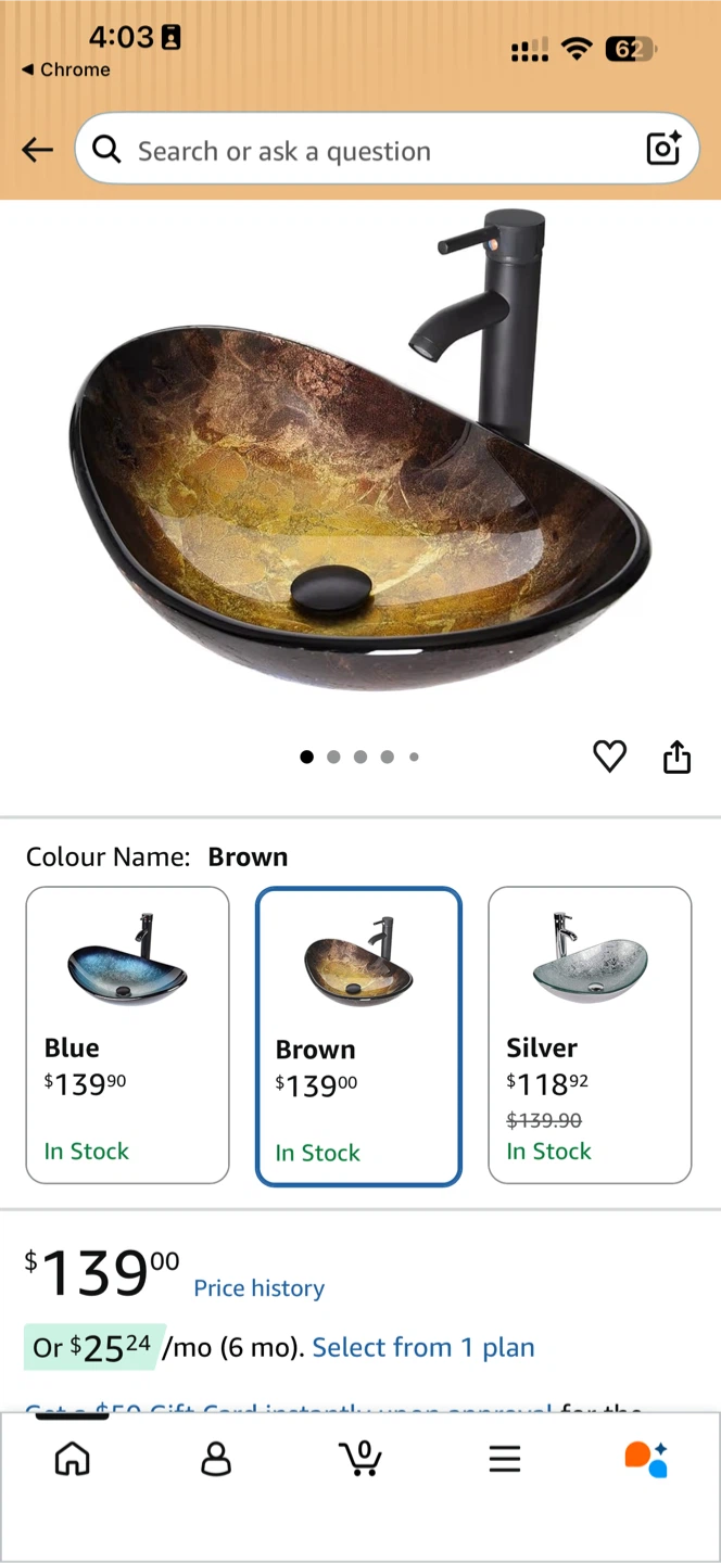 NEW 21x13 Glass Vessel Sink Set (Sink+Faucet+Drain) $89 - photo 5