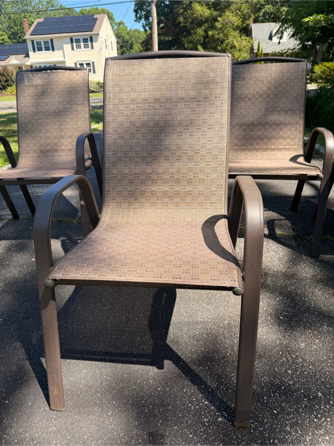 Set of 6 Outdoor Sling Dining Chairs