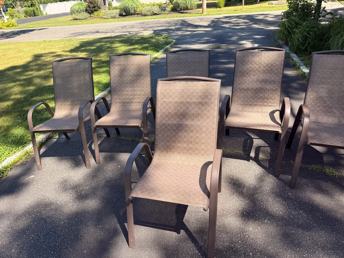 Set of 6 Outdoor Sling Dining Chairs - photo 2