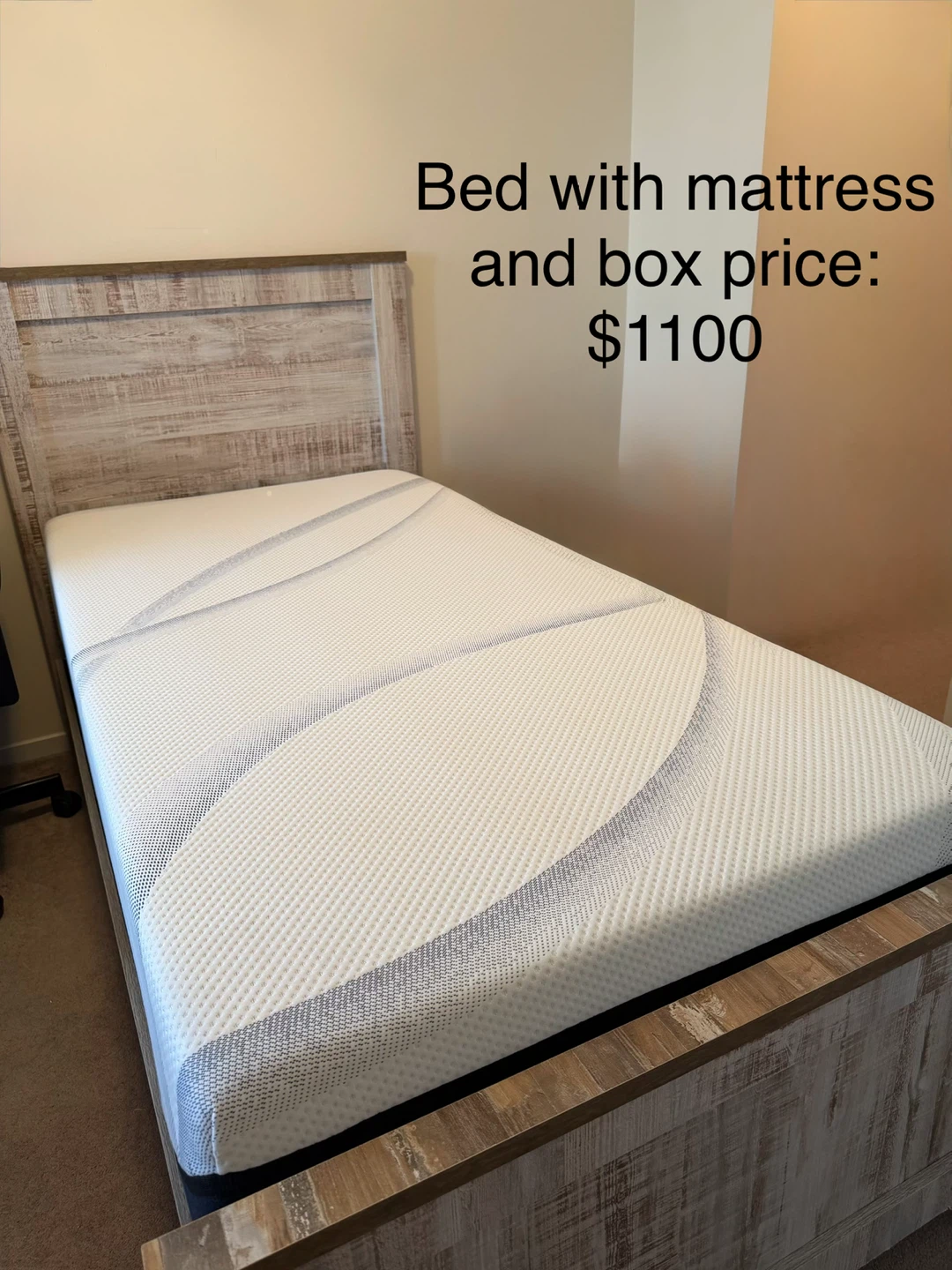 Bed with mattress and box