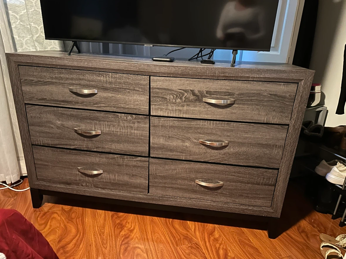 Dark Wood 6-Drawer Dresser - photo 3