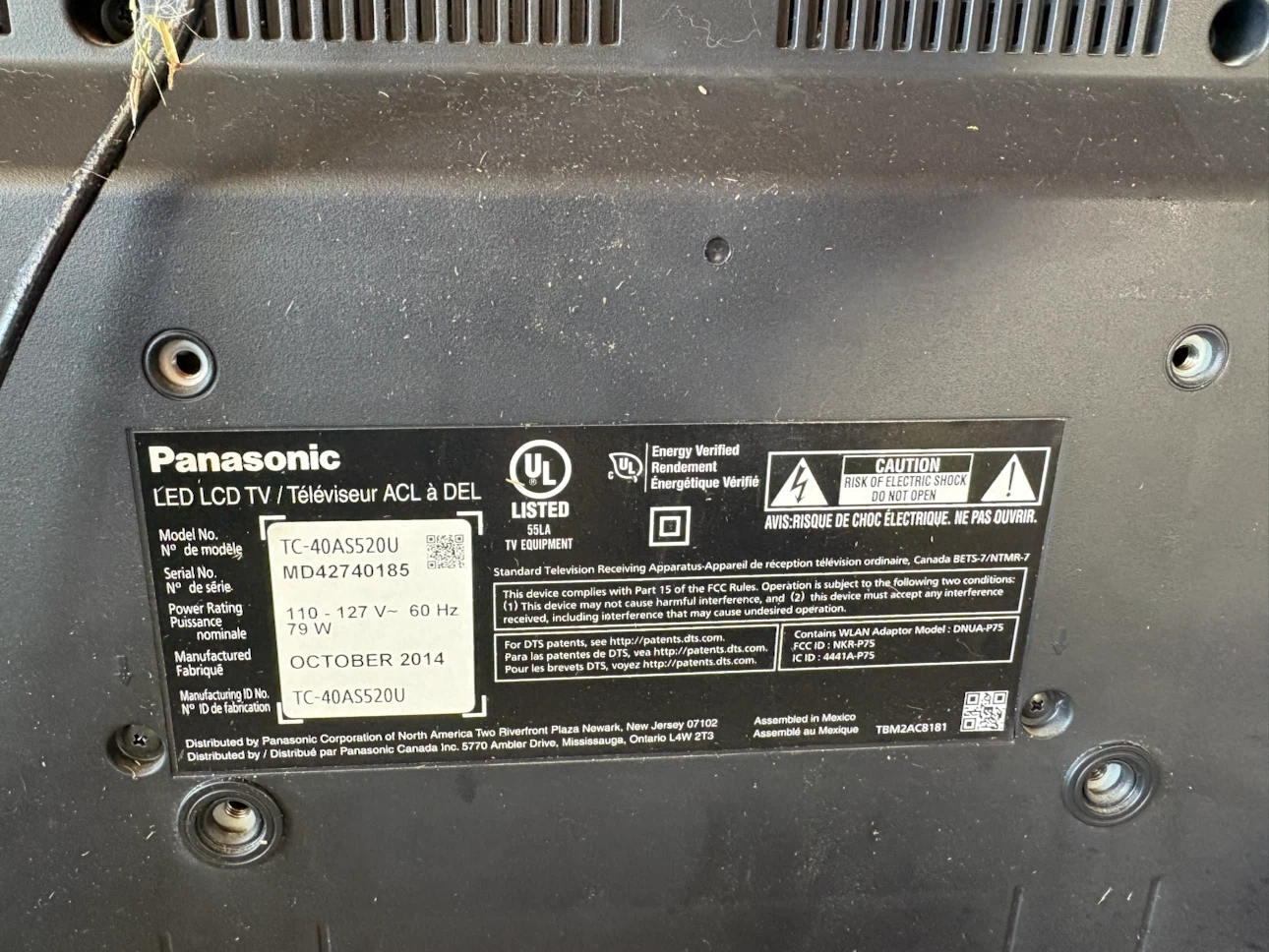 Panasonic TC-40AS520U LED TV - photo 2