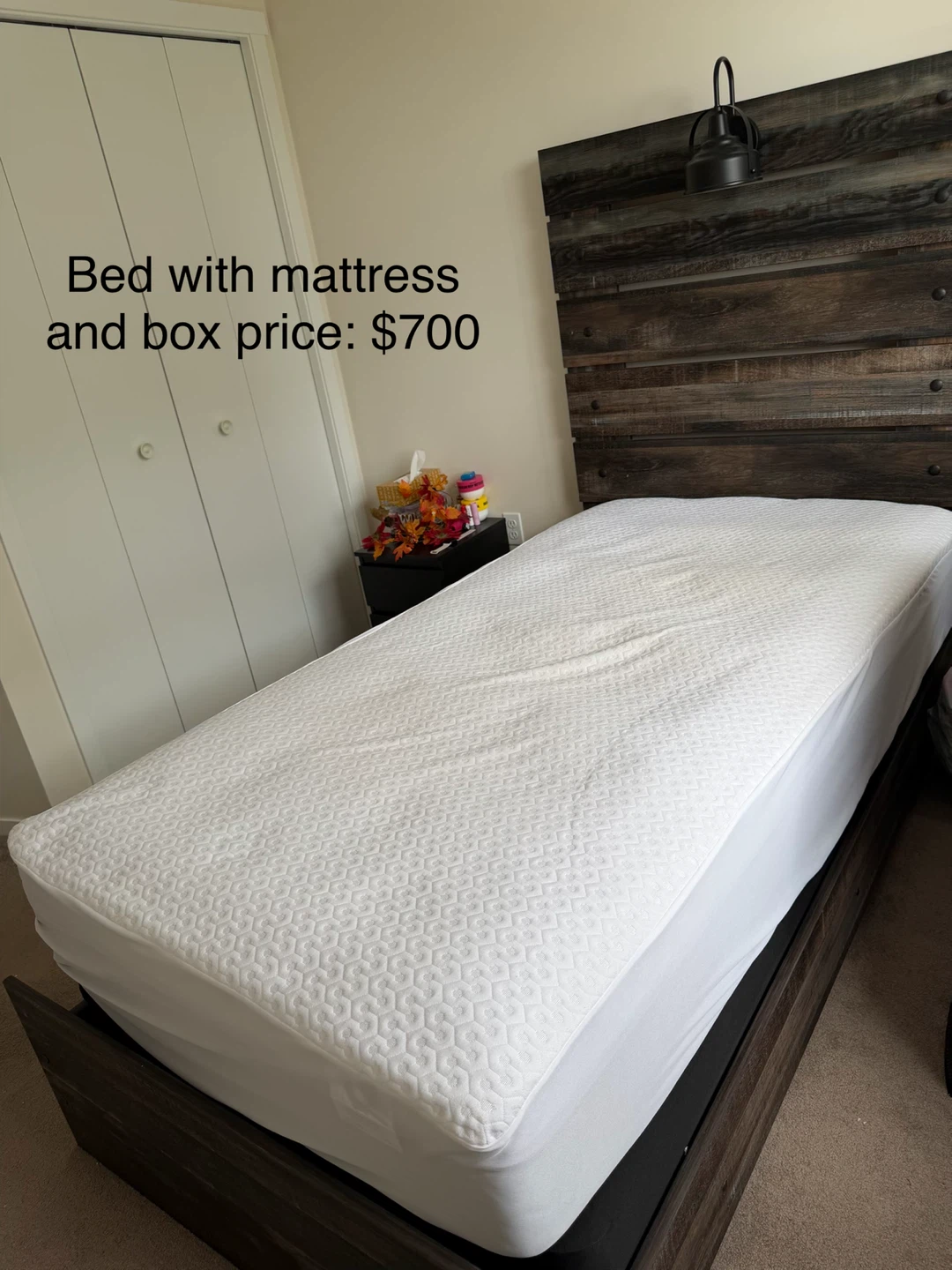 Bed with mattress and box