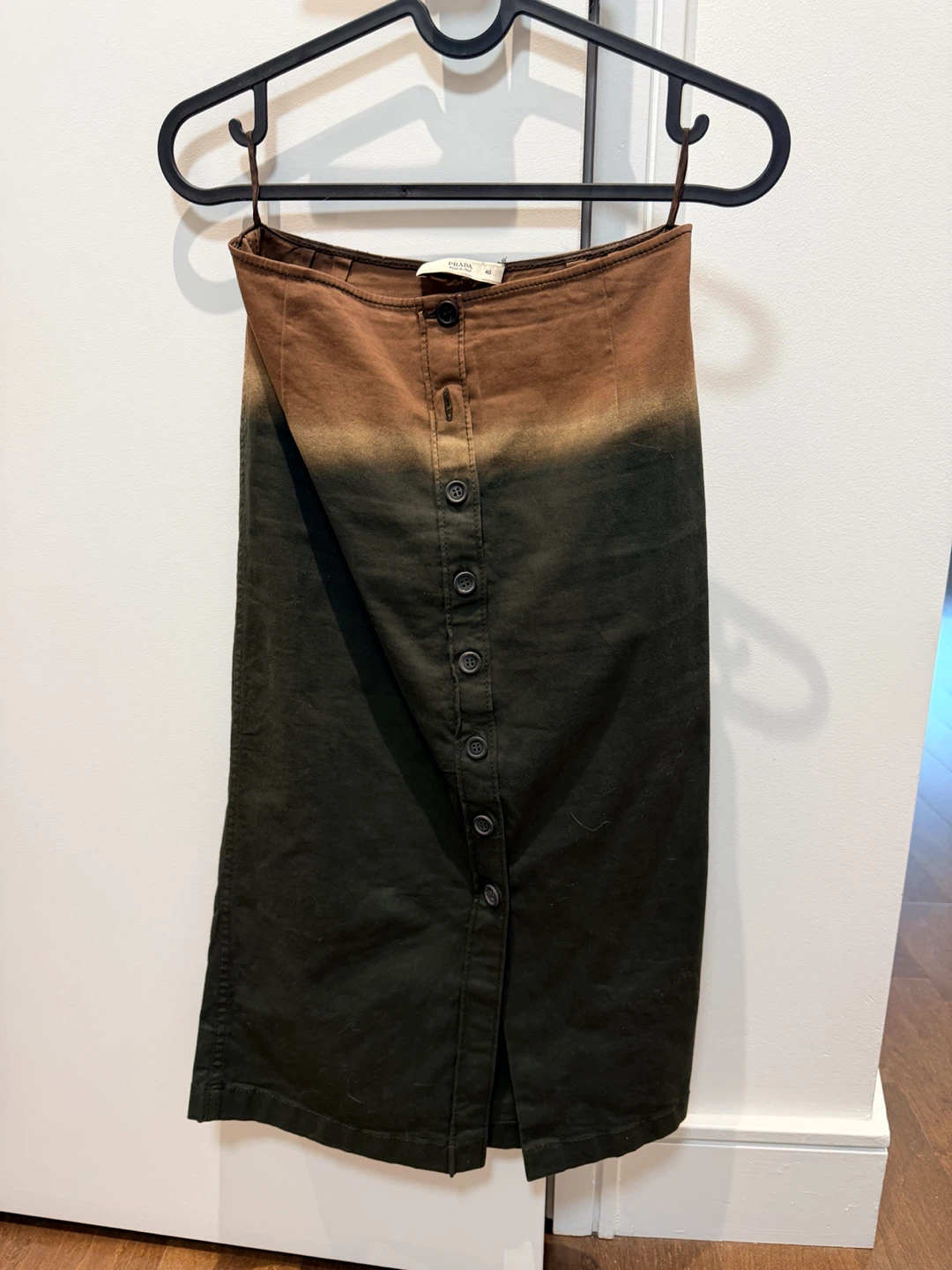 Prada Button-Front Midi Skirt