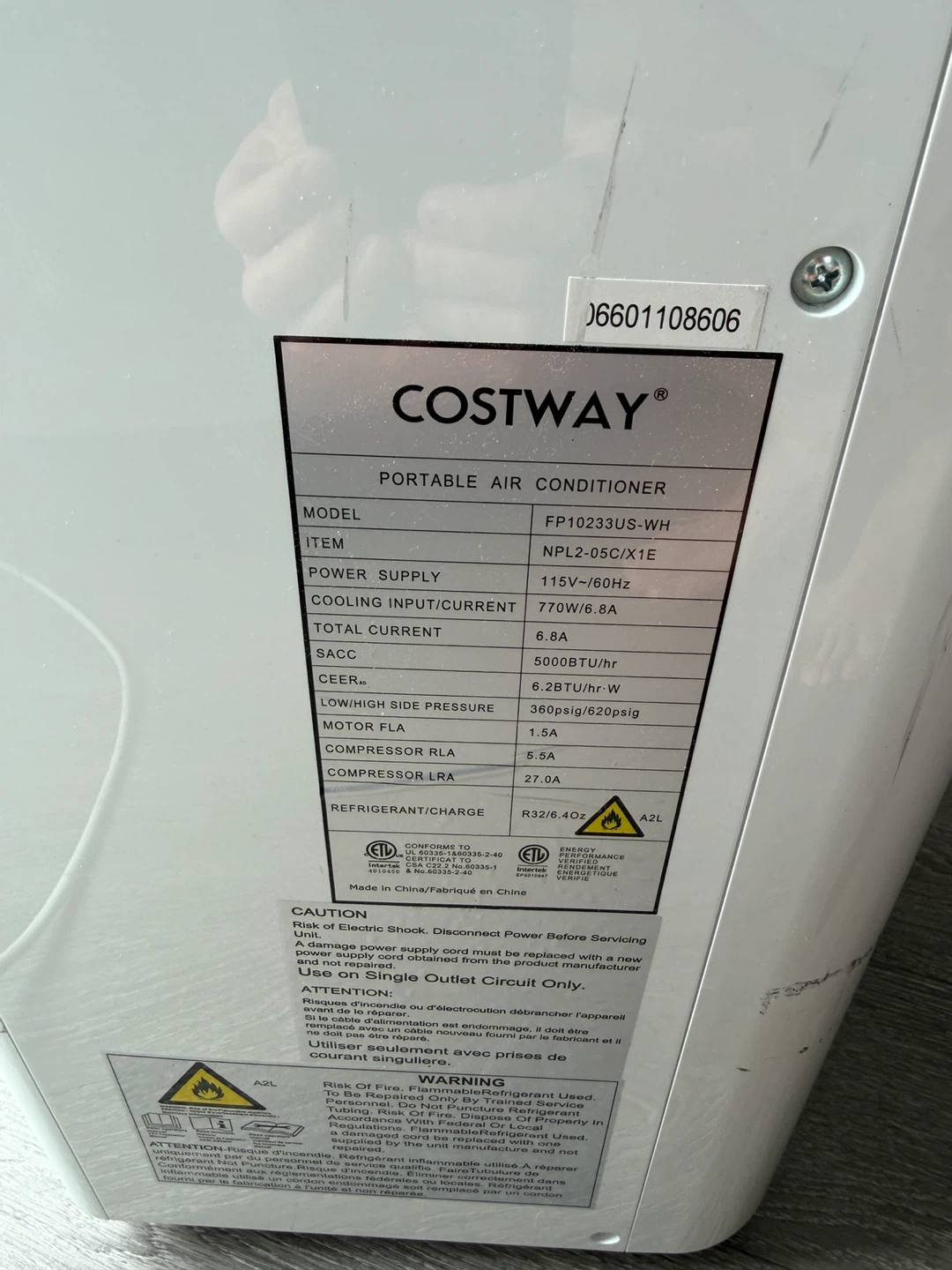 Costway Portable Air Conditioner
