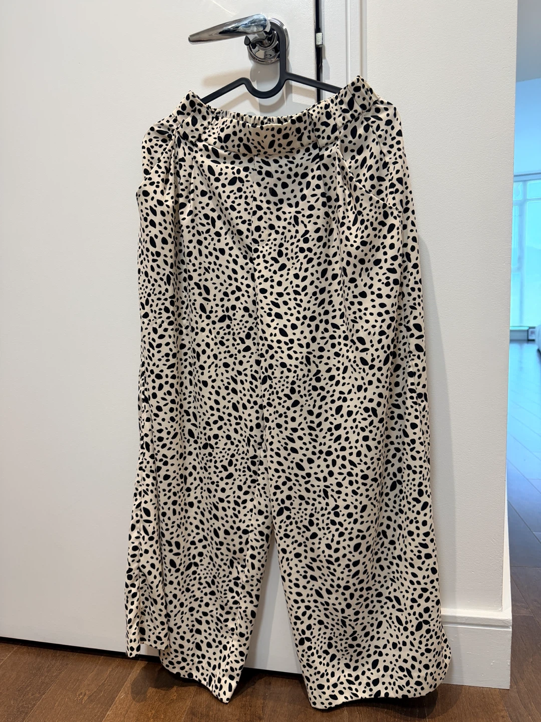 Zara dalmatian print wide leg pants