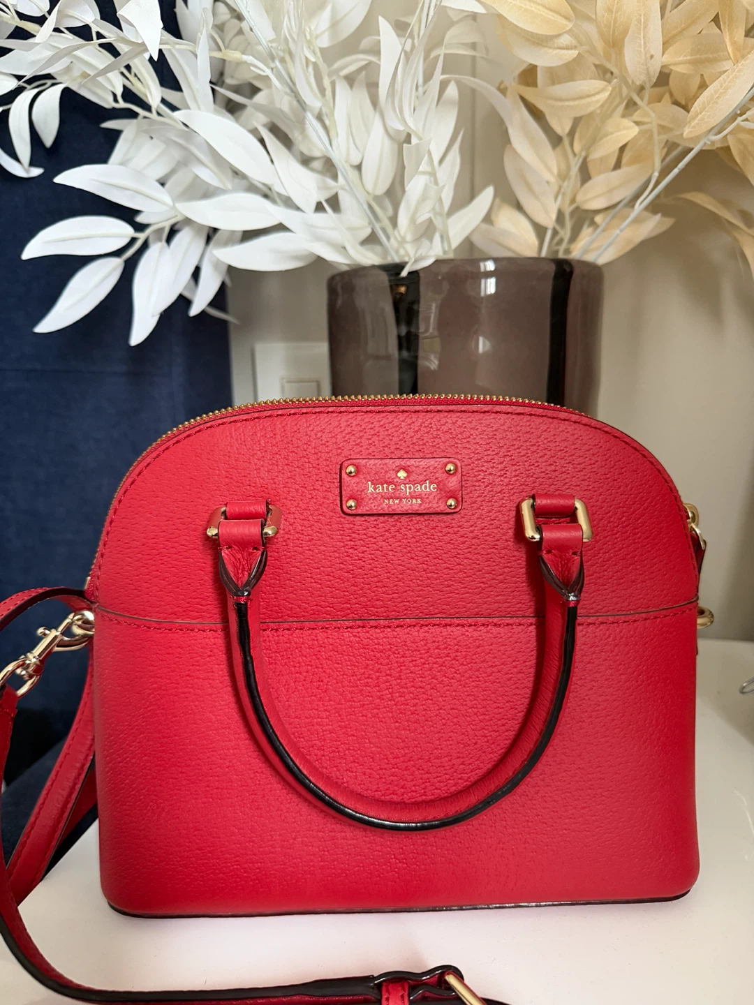 Kate Spade Red Leather Dome Satchel Bag - photo 2
